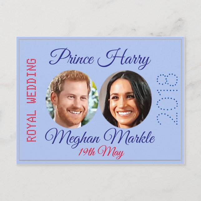 Foto de Harry y Meghan, postal del Boda Real (Anverso)