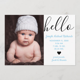 Foto de Hello Script - Anuncio de nacimiento