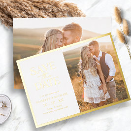 Foto de hoja de oro para anuncio de fecha de boda