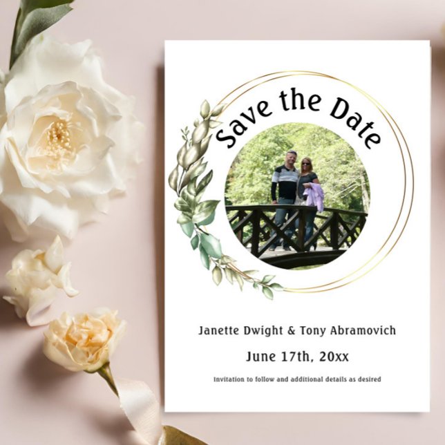 Foto de hojas verdes Guardar invitación de fecha (Subido por el creador)