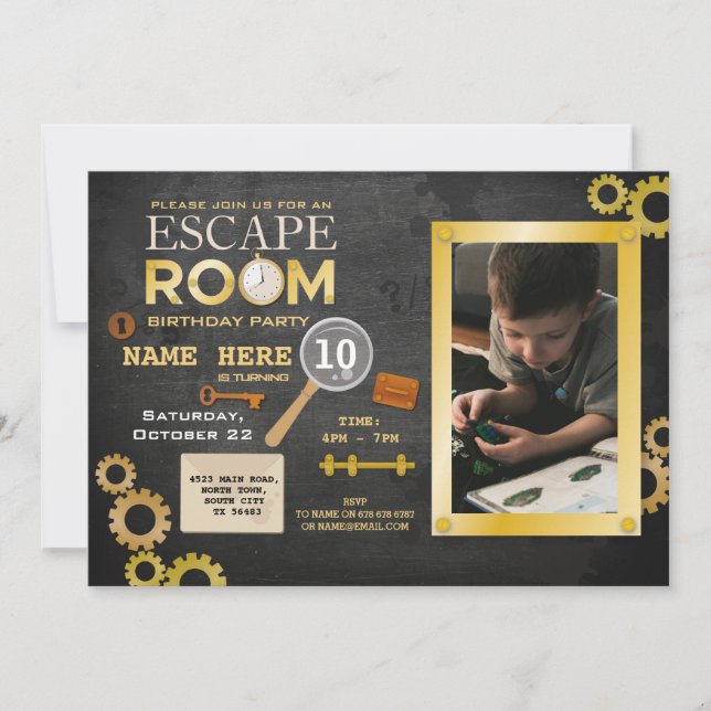 Foto de invitación a clubes de fiesta de cumpleaño (Anverso)