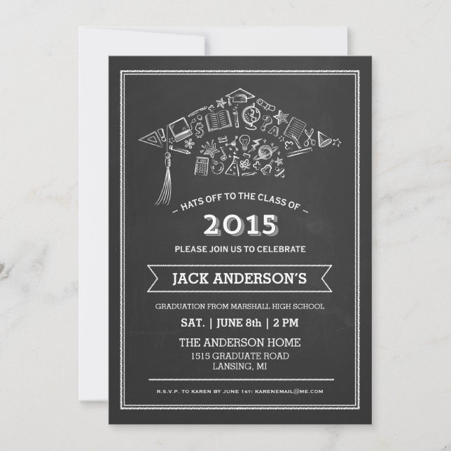 Foto de invitación a la fiesta de graduación de Ch (Anverso)