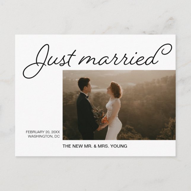 Foto de Invitación de Boda recién casado minimalis (Anverso)