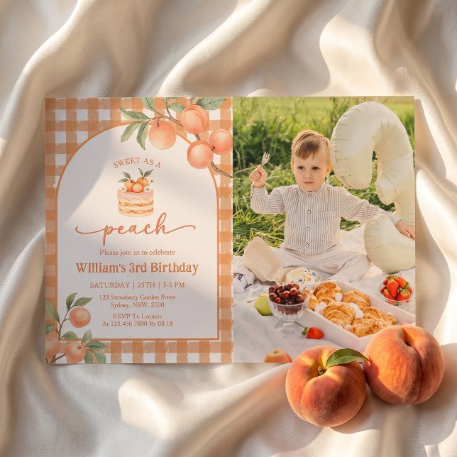 Foto de Invitación de Cumpleaños de Niño con Gingh (Subido por el creador)