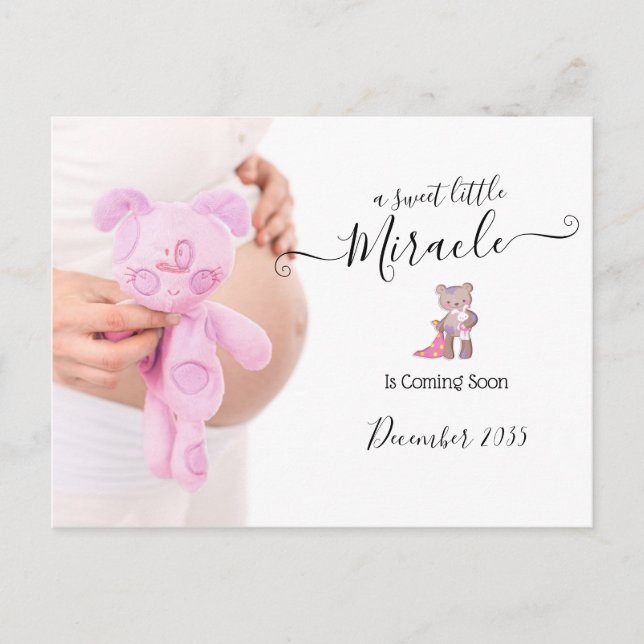 Foto de Invitación de embarazo | Milagro (Anverso)