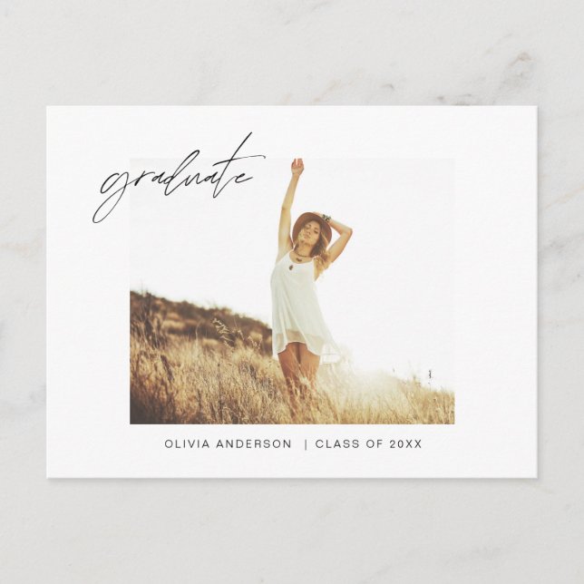 Foto de Invitación de grado de graduación Minimali (Anverso)