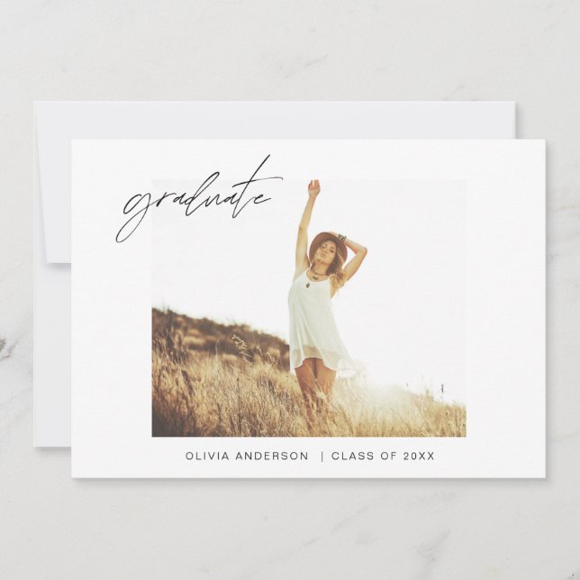 Foto de Invitación de grado de graduación Minimali (Anverso)