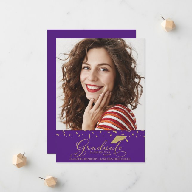 Foto de Invitación de graduación de secundaria (Anverso/Reverso In Situ)