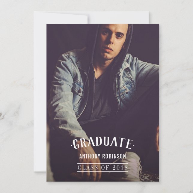 Foto de Invitación de graduación masculina (Anverso)