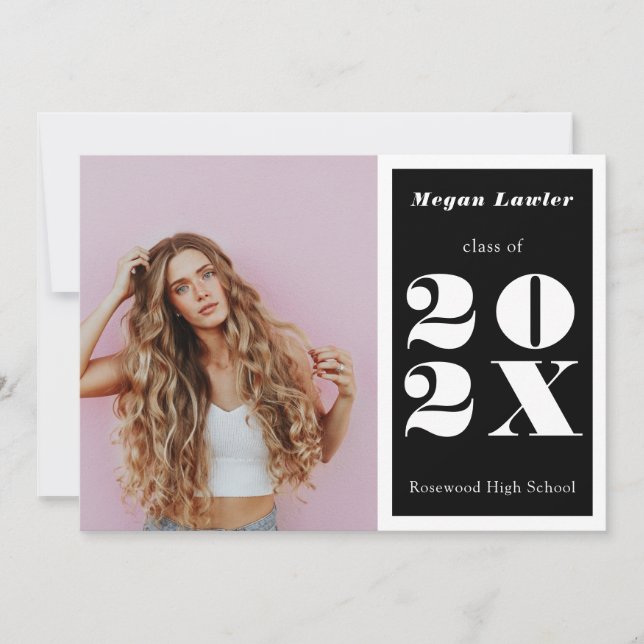 Foto de Invitación de graduados de moda en blanco  (Anverso)