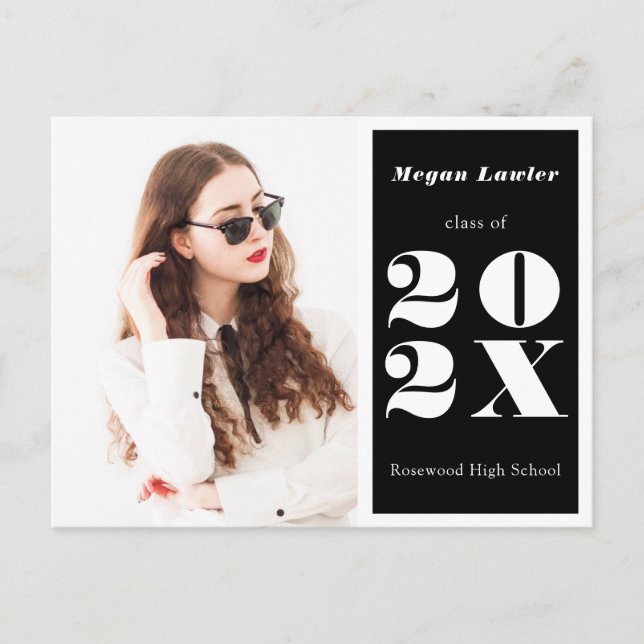 Foto de Invitación de graduados de moda - Negro (Anverso)