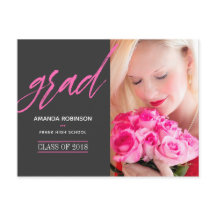 Foto de Invitación de graduados en rosa caliente
