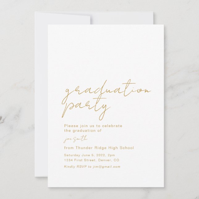 Foto de Invitación de invitación de fiesta de grad (Anverso)