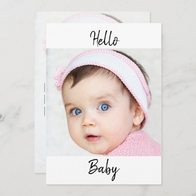 Foto de Invitación del bebé x2 Moda moderna (Anverso / Reverso)