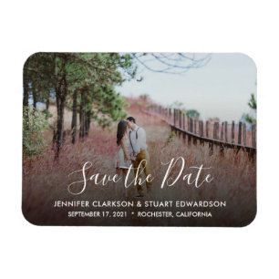 Foto de invitación del boda Guardar el imán de fec