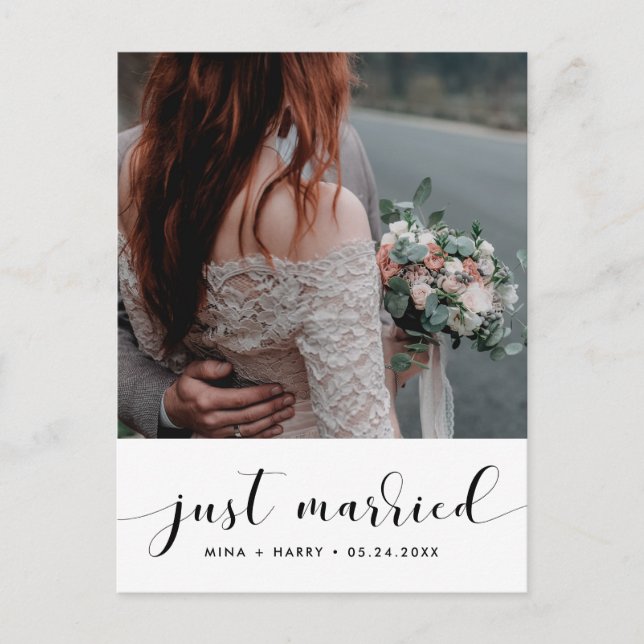 Foto de invitación elegante casada (Anverso)