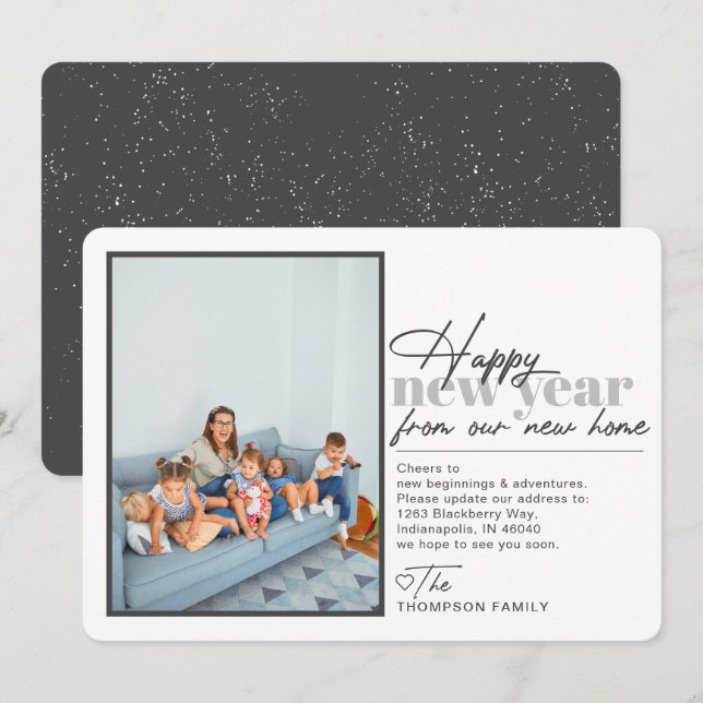 Foto de Invitación en movimiento de Año Nuevo Feli (Anverso / Reverso)