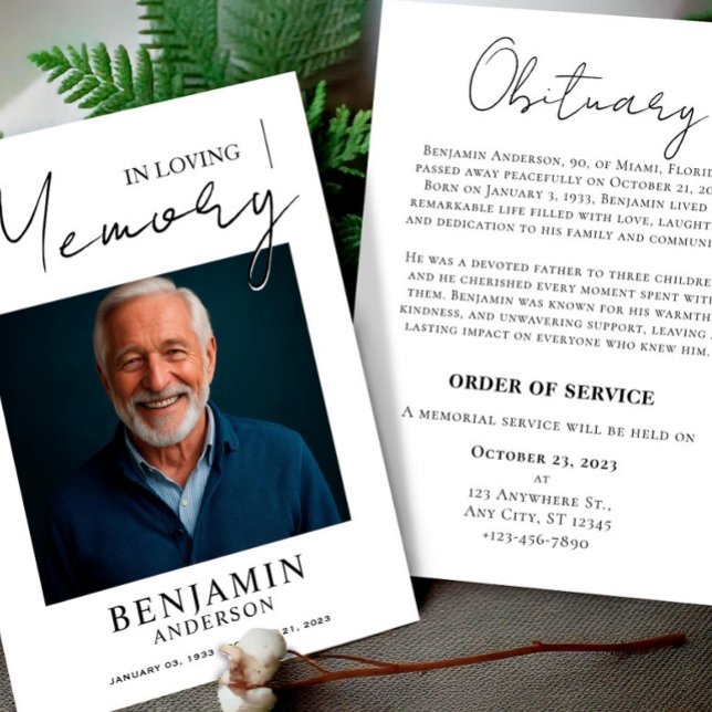 Foto De Invitación Funeral En Amor Mamoria (Funeral Announcement Photo In Loving Mamory)