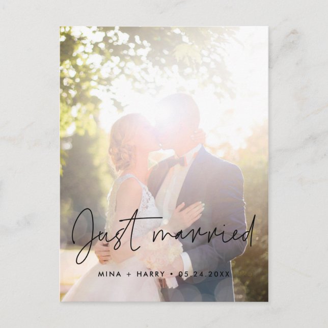 Foto de invitación Minimalista casada (Anverso)