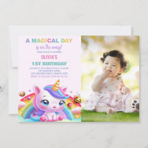 Foto de invitaciones a cumpleaños de Unicornio con