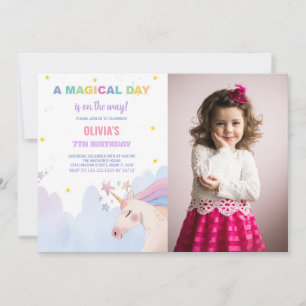 Foto de invitaciones a cumpleaños de Unicornio por