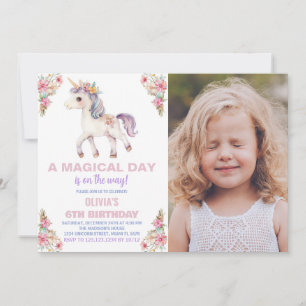 Foto de invitaciones a cumpleaños de Unicornio por