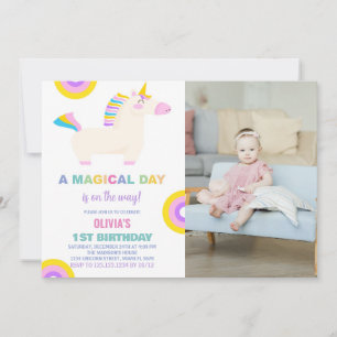Foto de invitaciones de cumpleaños de Rainbow Unic