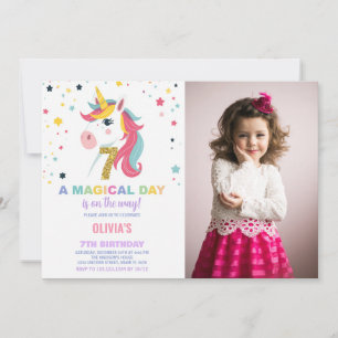 Foto de invitaciones de cumpleaños de Unicornio