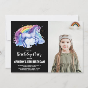Foto de invitaciones de cumpleaños de Unicornio bl
