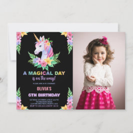 Foto de invitaciones de cumpleaños de Unicornio co