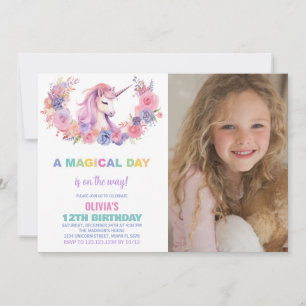 Foto de invitaciones de cumpleaños de Unicornio co