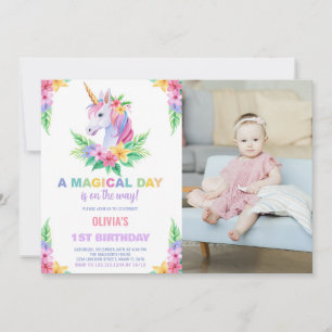 Foto de invitaciones de cumpleaños de Unicornio co