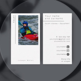 Foto de kayak kajak, tarjeta de presentación moder