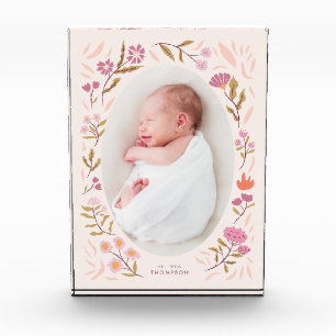 Foto de Keepsake de floral rosa recién nacida