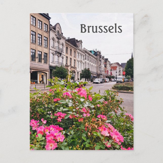 Foto de la calle Bélgica de Bruselas, postal (Anverso)
