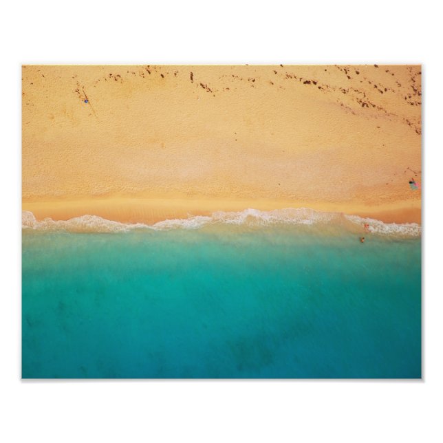 Foto de la costa de arena y mar (Frente)