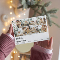 Foto de la familia Collage | Hola postal de Año Nu