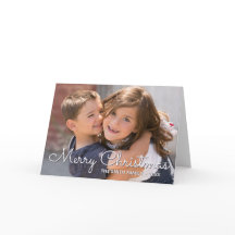 Foto de la familia de navidad White and Blue Merry