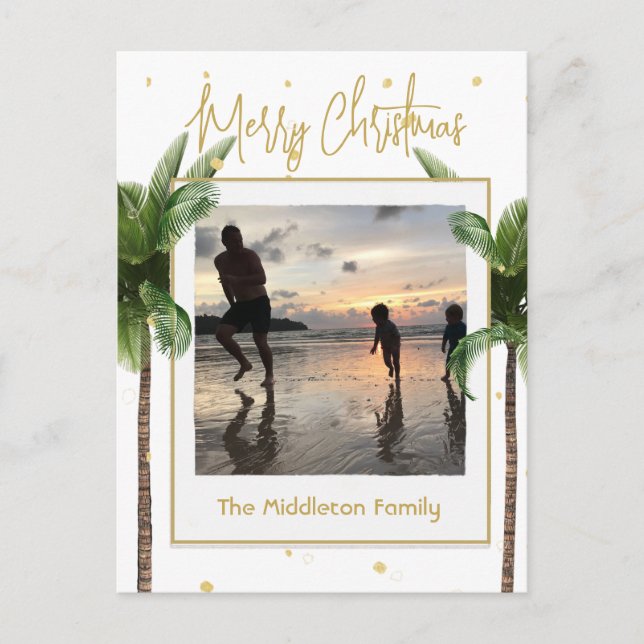 Foto de la familia navidades postal de oro tropica (Anverso)