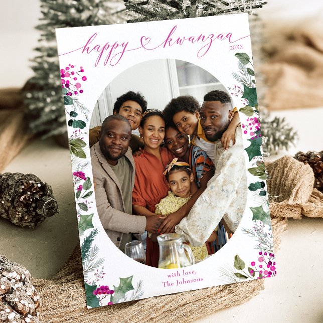 Foto de la familia rosa y brillante Tarjeta Kwanza (Subido por el creador)