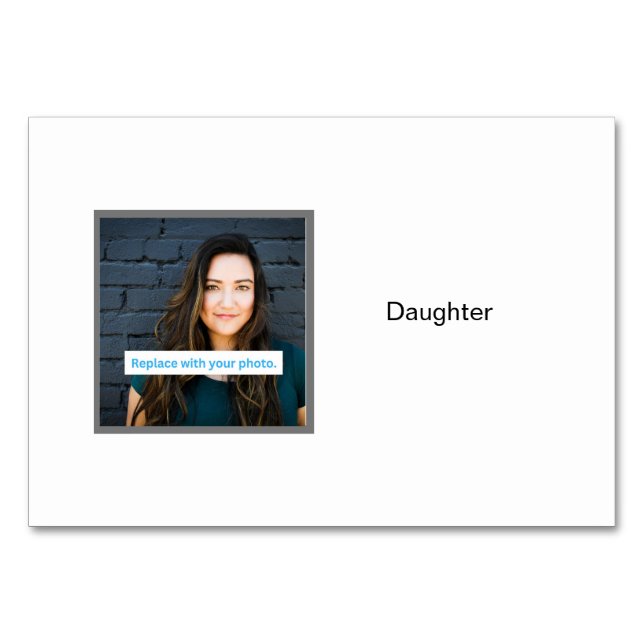 Foto de la hija en tarjetas flash personalizadas d (Anverso)