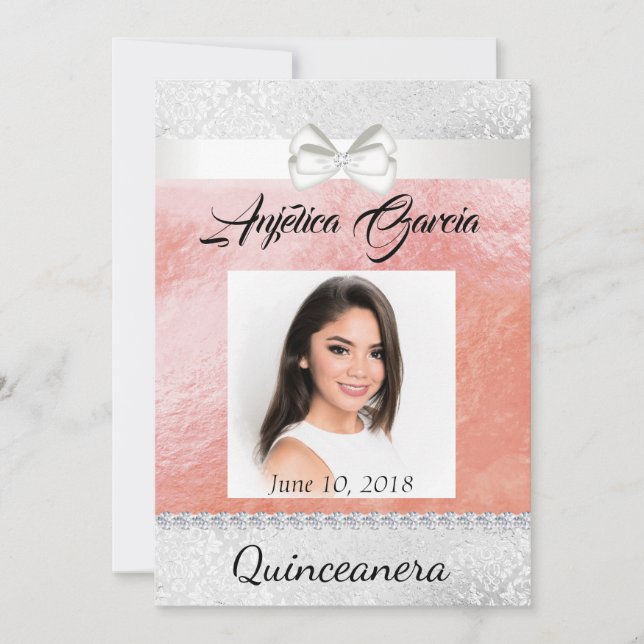 Foto de la invitación a la quinceañera (Anverso)