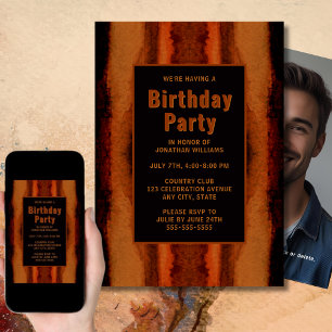 Foto de la invitación al cumpleaños ruso marrón ún