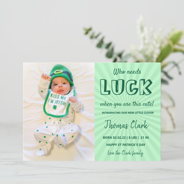 foto de la invitación de bebé del día de San Pablo (Anverso de pie)