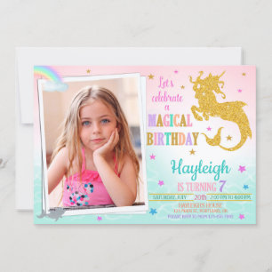 Foto de la invitación de cumpleaños Mericorn a Mer