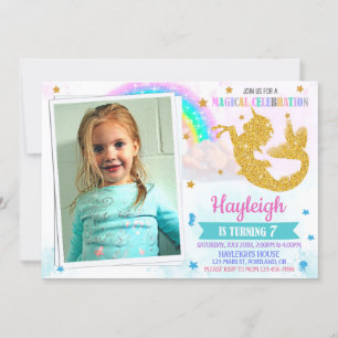 Foto de la invitación de cumpleaños Mericorn a Mer