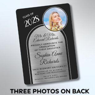 Foto De La Invitación De Graduación Negra De Padre