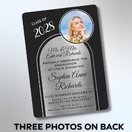 Foto De La Invitación De Graduación Negra De Padre