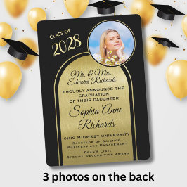 Foto De La Invitación De Graduación Negra De Padre