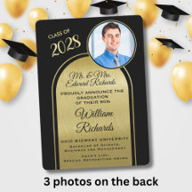 Foto De La Invitación De Graduación Negra De Padre